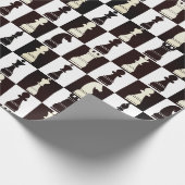 Cadeau Tableau d'échecs papier d'enveloppement Motif noir (Coin)