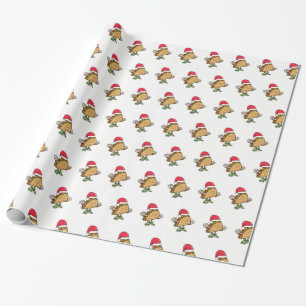 Cadeau Taco de Père Noël enveloppant le papier de cadea