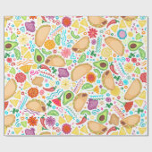 Cadeau Taco Fiesta sur le papier à envelopper blanc (Plat)