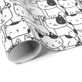 Cadeau Tant de Motif de chats papier d'enveloppement (Coin rond)