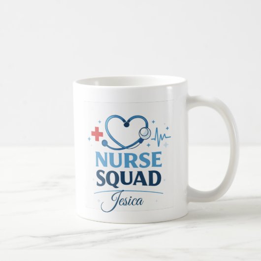 Cadeau Tasse à Café Équipe d'Infirmières Nom Perso (Droite)