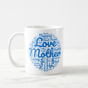 Cadeau Tasse à Café Nuage de Mots Maman