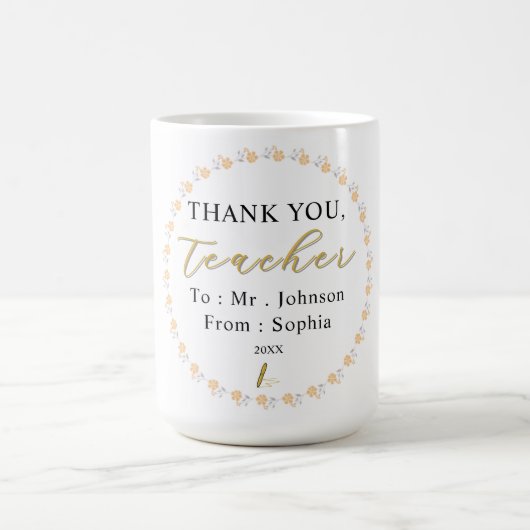 Cadeau Tasse « Merci Professeur » – Nom Personnali (Centre)
