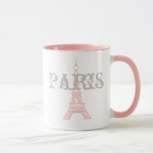 Cadeau Tasse Tour Eiffel Paris Rose 