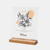 Cadeau Taurus personnalisé Fleur de naissance Zodi (Angle)