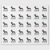 Cadeau Teckel par le papier d'emballage de neige (Plat)