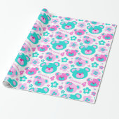 Cadeau Teddy ours fleurs 4e anniversaire nom papier cadea (Déroulé)