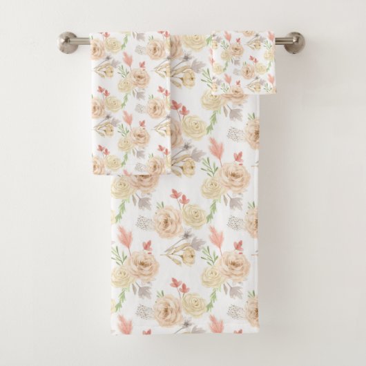 Cadeau Tendance Floral Crème Pêche Blanche Boho (En situation)