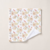 Cadeau Tendance Floral Crème Pêche Blanche Boho (Gant de toilette)