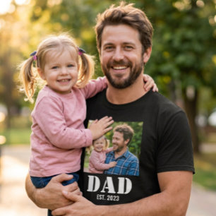 Cadeau ter herinnering aan het vaderschap met foto t-shirt