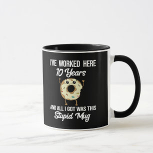 Cadeau ter waardering van 10 jaar werkjubileum mok