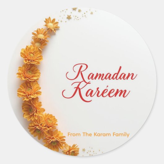 Cadeau thème Ramadan Kareem Autocollant pour la cé (Devant)