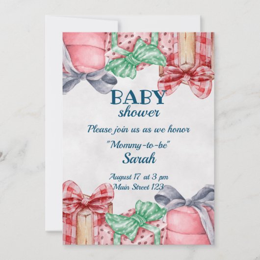 Cadeau Thleing Baby shower Invitation Kaart (Voorkant)
