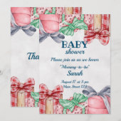 Cadeau Thleing Baby shower Invitation Kaart (Voorkant / Achterkant)