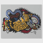 Cadeau TIGER COMBAT DRAGON Wrapper Papier (Plat)