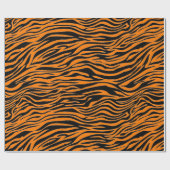 Cadeau TIGER STRIPE NOIR ET ORANGE Wrapper Papier (Plat)