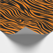 Cadeau TIGER STRIPE NOIR ET ORANGE Wrapper Papier (Coin)