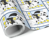 Cadeau Toilette de chat Papier bleu Jaune (Coin rond)