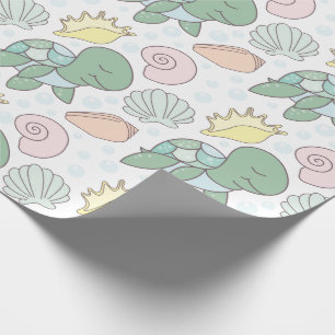 Cadeau Tortue De Mer Douce Et Papier D'Enveloppement Pour