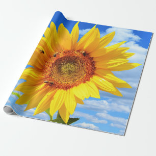 Cadeau Tournesol jaune et papier d'enveloppement des abei