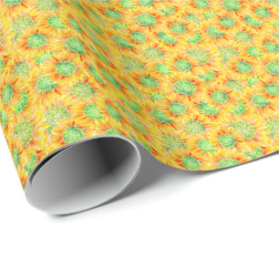 Cadeau Tournesols jaunes Papier moucheté