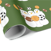 Cadeau Tous les Snowmen de sport envelopper papier (Coin rond)