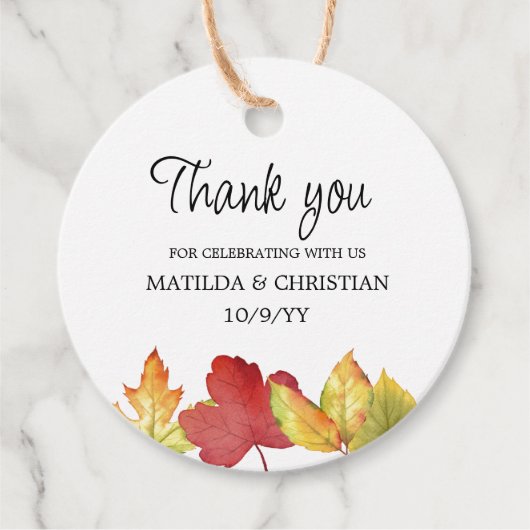 Cadeau toutes les étiquettes de préférence de mariage Feu (Devant)