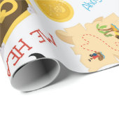 Cadeau Treasure Island Party Pirate Wrapate Papier (Coin rond)