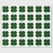 Cadeau Trèfle vert noir avec le papier de St Patrick W de (Plat)