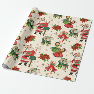 Cadeau Trésors rétro Papier d'enveloppement de Noël
