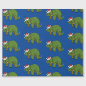 Cadeau Tricératops de Noël Dinosaure papier enveloppant (Plat)