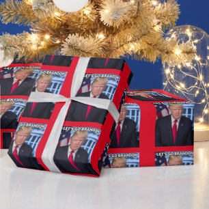 CADEAU TRUMP ALLONS BRANDON CHRISTMAS WRAPPING PAPIER