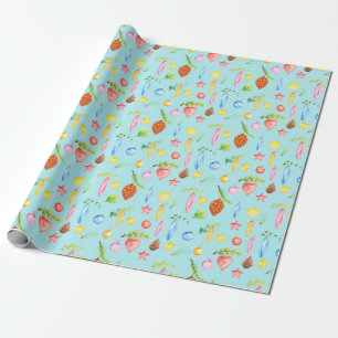 Cadeau Turquoise de papier d'emballage de Noël