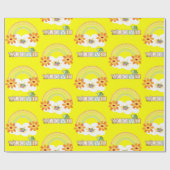 Cadeau Turtle Love Rainbow Nuages Floral Wrapper Papier (Plat)