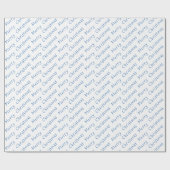 Cadeau Typographie de Noël bleu sur papier blanc (Plat)