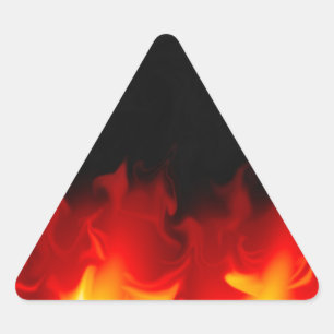 Cadeau uit de hel in brand driehoek sticker
