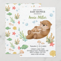Cadeau-uitnodiging voor babyverjaardag met zeeotte