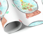 Cadeau Un joli papier d'emballage de Noël (Coin rond)