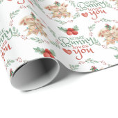 Cadeau Un Lapin Vous Aime Envelopper Du Papier (Coin rond)