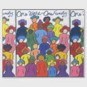 Cadeau Un monde, une famille Papier d'enveloppement multi (Plat)