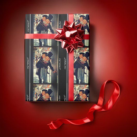 Cadeau Un papier d'enveloppement de Noël Carol de Noël