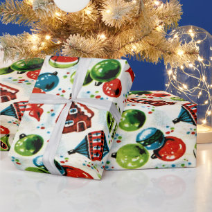 Cadeau Un Papier D'Enveloppement De Noël Très Vintage