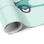 Cadeau Une Femme Sur Un Papier À Envelopper De Scooter (Coin rond)