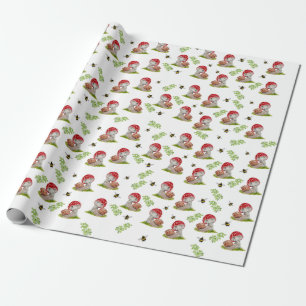 Cadeau Une mouche de forêt colorée et un papier d'emballa