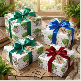 Cadeau Unicorn & Woodland Friends Envelopper papier migno