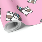 Cadeau Unicornes et papier d'enveloppement de café (Coin rond)