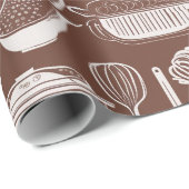 Cadeau Ustensile de cuisine thème papier enveloppement (Coin rond)