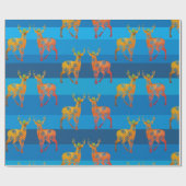 Cadeau Vacances Deer Snowflakes Wrapper Papier (Plat)