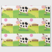Cadeau Vache Dans Un Papier D'Enveloppement De Champ (Plat)