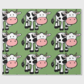 Cadeau vaches de campagne enveloppant du papier (Plat)